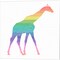 Rainbow Giraffe & Elephant by SD Graphics Studio 14" x 14" Canvas Wall Art (Set of 2)
